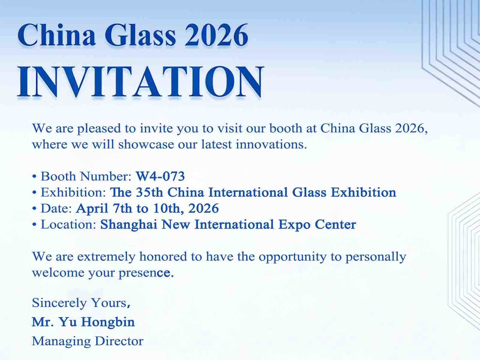 Latest company blogs about China Glass 2026 Will Be Held in Shanghai